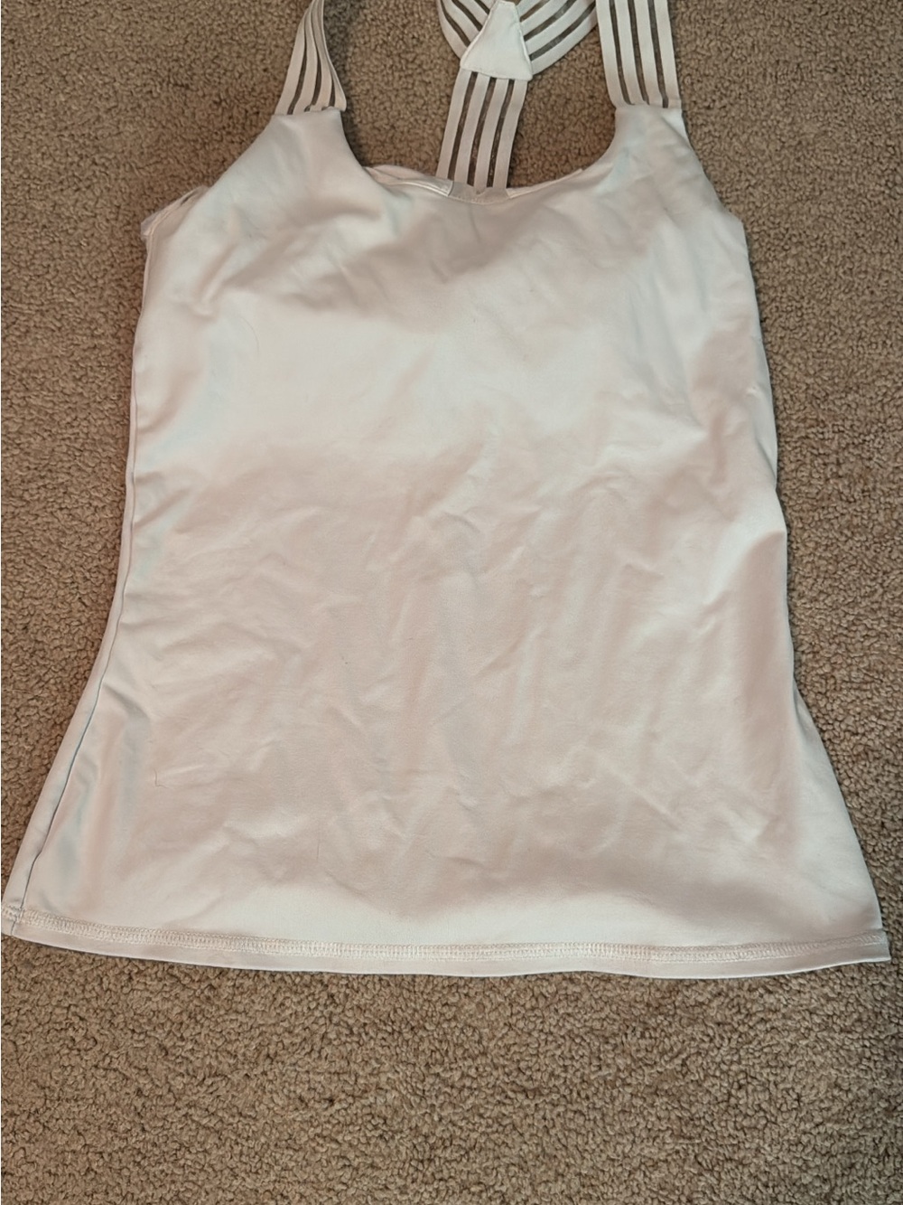 ALO Yoga White Strappy Back Tank Top